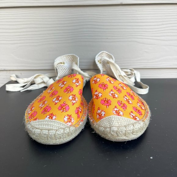 J. Crew Women's Printed Canvas Anke-Wrap Espadrilles Sz. 9 Style BH001 - Picture 8 of 13